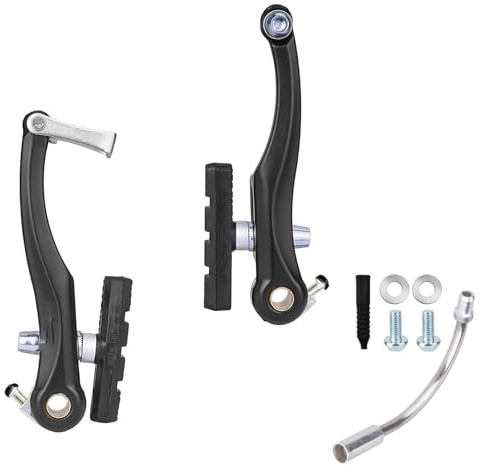 MUNTE 2 Stück V Brake Bremsbeläge, Schwarze Fahrrad Bremsen | Robust Bremsklötze Fahrrad, Fahrradbremsen Beläge, Empfindlich und Verschleißfest, Inklusive Zubehör, für Fahrräder