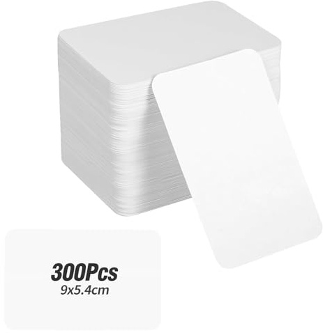300 Blätter Postkarten Blanko, Weiß 9 x 5.4 cm 350g/m² Karteikarten Blanko Leere Spielkarten Kärtchen zum Beschriften Flashcards Index Cards für DIY Schule Büro Vokabel Lernen
