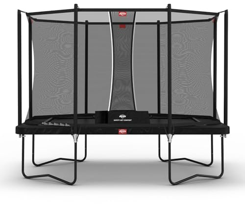 BERG Ultim Favorit Regular Trampolin | Rechteckig | Mit Sicherheitsnetz Comfort | AirFlow Sprungtuch | UV-beständige Randabdeckung | Robuster Stahlrahmen