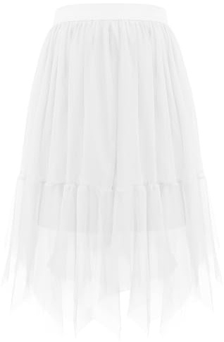 Wikoan Gonna in Tulle da Donna Abito Lungo in Rete da Donna Gonna in Tulle Multistrato con Fodera,Bianco,S-M