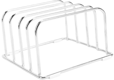 KIMISS Support de Rangement pour Planche à Découper – Support de Planche à Découper en Acier Inoxydable pour Comptoir de Cuisine, de Rangement Compact à 4 Emplacements pour une Gestion Efficace de
