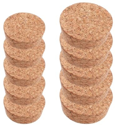 10Pcs Large Cork Bottle Stopper Wooden Tapered Cork Plugs Beer Bottle Stopper 4 to 5cm Corks Lids for Wine Bottles, Beer Glass, Carafes, Pottery Decorative Bottles and DIY Crafts