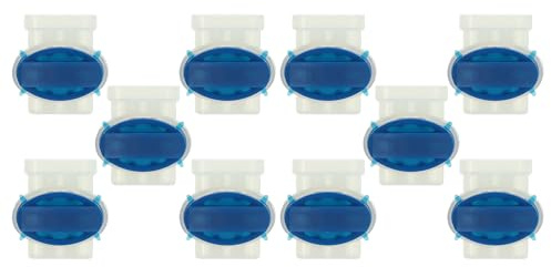vhbw 10x Kabelverbinder für Begrenzungskabel kompatibel mit Yard Force Mähroboter - Kabelklemmen, Wasserdicht Blau, Transparent