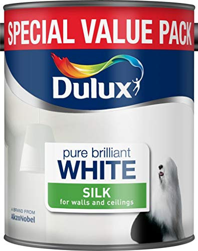 Dulux Silk Pure Brilliant White Walls & Ceiling 3L Matt 391431 SALE