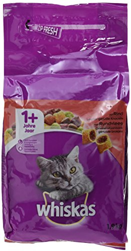 Whiskas 1+ Katzenfutter Rind, 2er Pack (2 x 1.9 kg)