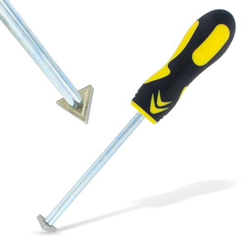 ABN Carbide Tip Grout Removal Hand Tool, Soft Grip & Reversible Triangle Blade for Detail Work