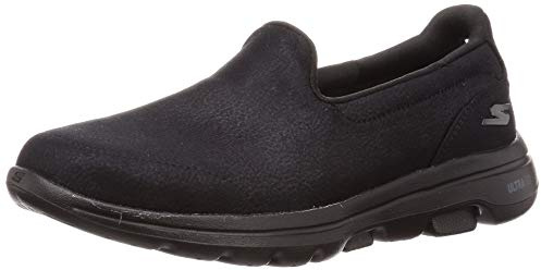Skechers Go Walk 5, Zapatillas sin Cordones Mujer, Black Textile Trim 15901W, 38 EU