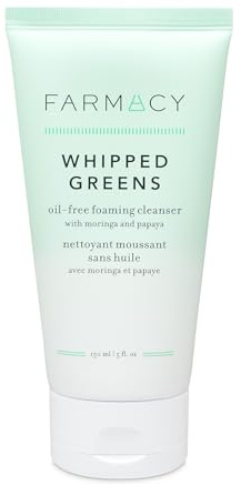 Farmacy Whipped Grüns Gesicht Waschen - Ölfreier schäumender Gesichtsreiniger für Mischhaut und fettige Haut (5,0 Fl Oz)