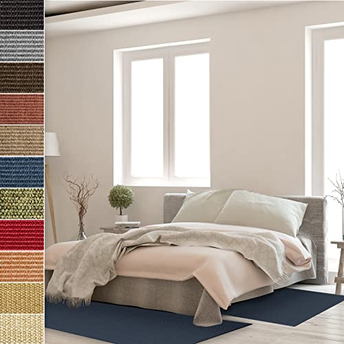 Floordirekt Sisal-Bettumrandung Sylt - Bettvorleger Teppichläufer - 3-teiliges Läufer-Set in 3 Größen (B: 67 cm | L: 1 x 250 cm + 2 x 140 cm, Blau)