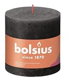 Bolsius Rustik Stumpenkerze stürmisches grau, Höhe 10 cm, Ø 10 cm Stumpen- und Kugelkerzen