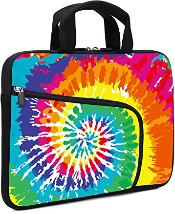 AMARY Laptop Sleeve 14-15.6 Laptop Case Notebook Sleeve PC Messenger Bag Neoprene Handle Sleeve, Rainbow, 14-15.6 inches