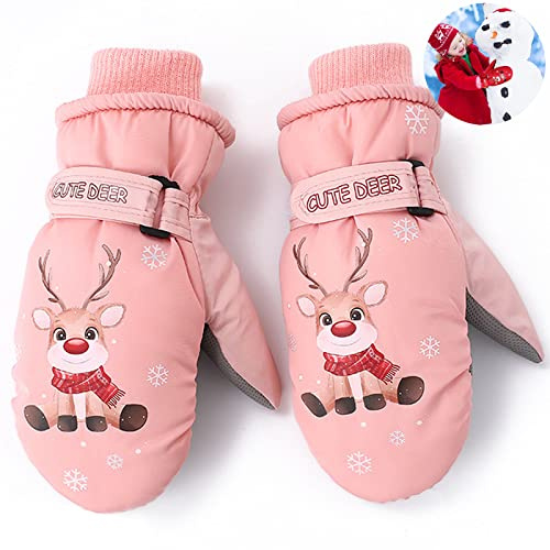 Children's Ski Gloves, Mittens, Children's Ski Gloves, Mittens, Waterproof Mittens, Warm Winter Skating Gloves, Thermal Gloves for Girls, Boys