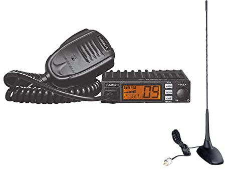 Albrecht AE6120 VOX Mini-CB Funkgerät, Mikrofon mit Up/Down und RJ-45 Westernstecker + CB-Magnetantenne CBM-516, Komplettset 12620.S1, Funkgerät mit VOX-Funktion