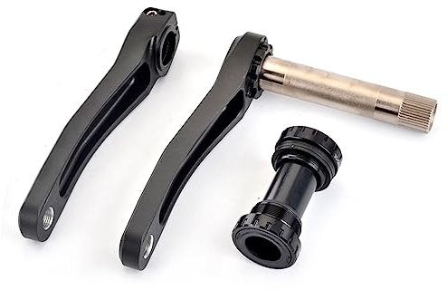 LHHL 110/127/140/150/155/165mm Fahrrad Kurbelarm Links/rechts for Kinder Klappfahrrad GXP Fahrrad Hohl Integrierte Fahrradkurbel Mit Tretlager (Color : Black, Size : 150mm)