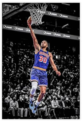 FrySky Basketballspieler Stephen Curry Sportposter 10 Leinwand Poster Wandkunst Dekor Druck Bild Gemälde für Wohnzimmer Schlafzimmer Dekoration ungerahmt 30 x 45 cm