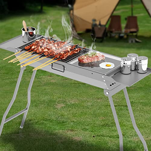 PRUJOY Piatto Caldo Elettrico Antiaderente Barbecue all'aperto Grill da Campeggio Festa in Giardino Forno a Legna Barbecue a Gas Carbone Coke Fuoco Controllo Indipendente della Temperatura