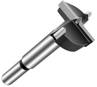Broca Forstner de 50 mm, sierra perforadora negra para carpintería, bisagra de ala plana, brocas de perforación de avellanado, vástago redondo, cortador de madera, herramientas de abridor de barrena