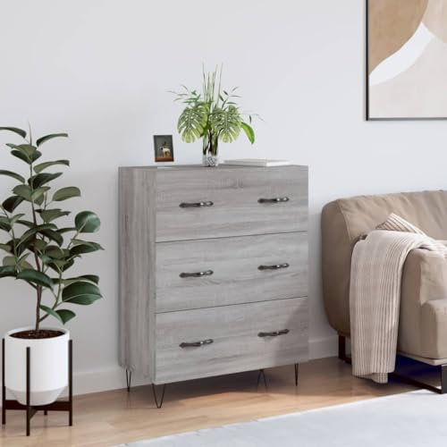 AUVYI Sideboard Grau Sonoma 69,5x34x90 cm Holzwerkstoff Küchenschränke Barschrank Schrank Organizer Fernsehschrank Kleiderschrank Kinderzimmer Mehrzweckschrank Vorratsschrank