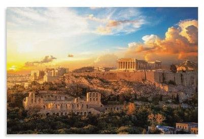 XJmoney Akropolis-Bilder, Gemälde auf Leinwand für Wohnzimmer, Zuhause, Wanddekoration, auf Holz gespannt, fertig zum Aufhängen, 50 x 75 cm (20 x 30 Zoll)