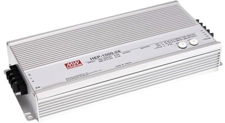 MEAN WELL HEP 1000W 24V 42A LED Driver， HEP-1000-24 AC-DC Single Output Industrial Switching Power Supply Converter Transformer with IP68, PFC, Metal Case
