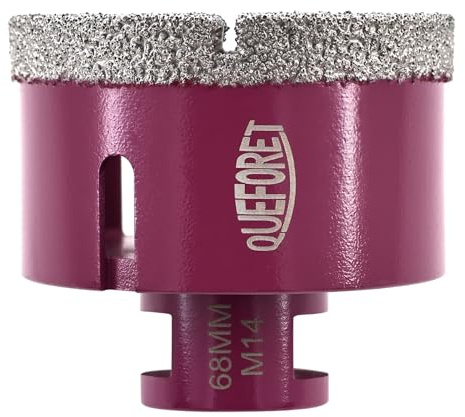QUEFORET Diamant Fliesenbohrer 68mm x M14 - Bohrkrone für Fliesen Keramik Porzellan Marmor Granit, für Winkelschleifer