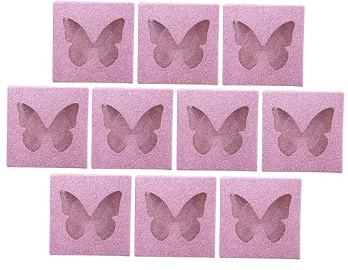 WOONEKY 10juegos Caja De Embalaje Para Pestañas Postizas Diseño De Mariposas Huecas Unidades Con Bandeja Organizador De Pestañas