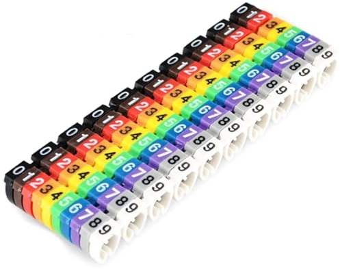 Kabelbeschriftung 100/150 STÜCKE Bunte C-Typ Kabelmarkierung Nummernschild Label for 2-7mm Draht Kabel Beschriftung(100PCS 4mm)