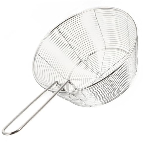 COLLBATH Cesta para Patatas Fritas de Acero Inoxidable 304, Plata | Cesta de Malla para Cocinar, Reutilizable y Versátil, Cestas para Freidoras