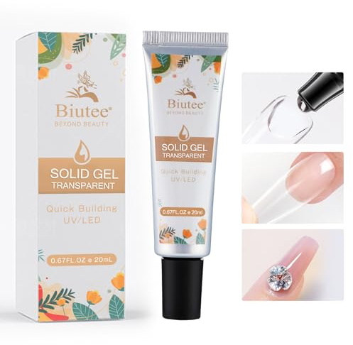 Biutee Colle Faux Ongles, 20 ml Nail Glue, UV Colle Faux Ongles Extra Forte pour Longue Duré Nail Extend Gel UV/LED, Pose Américaine Ongles Capsules, Ongles en Acrylique