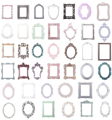 Oruola 40 Stück Spitze Rahmen Scrapbook,Vintage Hohle Geprägt Foto Scrapbook Papier,Mini Fotorahmen Scrapbooking,Vintage Scrapbooking Zubehör für DIY Journal Crafts Album