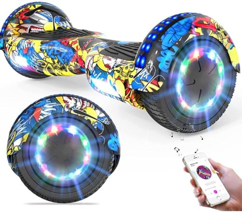 GeekMe Hoverboards 6.5”Zweimotoren 2-Rad-Hoverboards mit LED-Leuchten Bluetooth