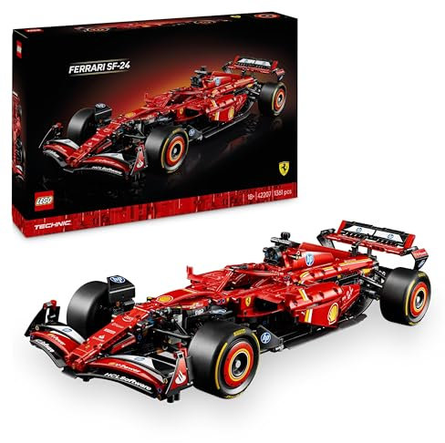 LEGO Technic Monoposto F1 Ferrari SF-24 - Modello di Auto Formula 1 da Collezione in Scala 1:8 con Motore V6, Cambio, Sterzo e DRS, Idea Regalo per Adulti, Uomo e Donna, Pensiero di Natale - 42207