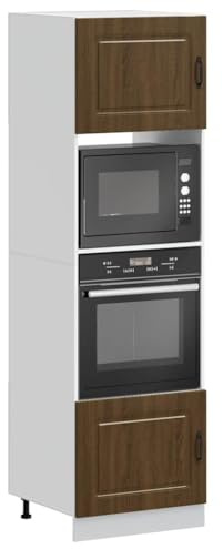 Myheimly Kitchen Cupboard, Küche Schrank, Kuechenschrank, Schrank Für Küche, Küchen Schrank, Hängeschrankm,Holzwerkstoff Küche Schrank,Braune Eiche,Herdumbauschrank 60 cm,60 x 57 x 207 cm