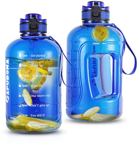 GIFUBOWA 3l Large Water Bottle with Straw and Time Marker 0.8 Gallon/105oz Sport Big Drinking Goals Huge Bottles 3 Litre with Handle Leakproof 3 liter Jug BPA Free for Fitness Gym Yoga and Outdoor