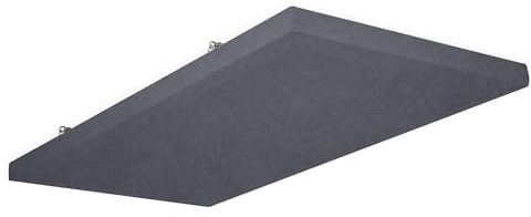 SILENT4® Absorbeur acoustique mur & plafond 120x60x5cm, montage par vis, acoustique améliorée prouvée par panneau acoustique avec revêtement en tissu gris foncé