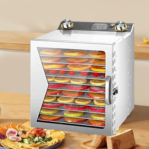 Deshidratador de alimentos comercial, deshidratador de frutas grandes, Deshidratador de alimentos, secador de carne para cecina, champiñones, carne de res, hierbas y yogur.,12Layer