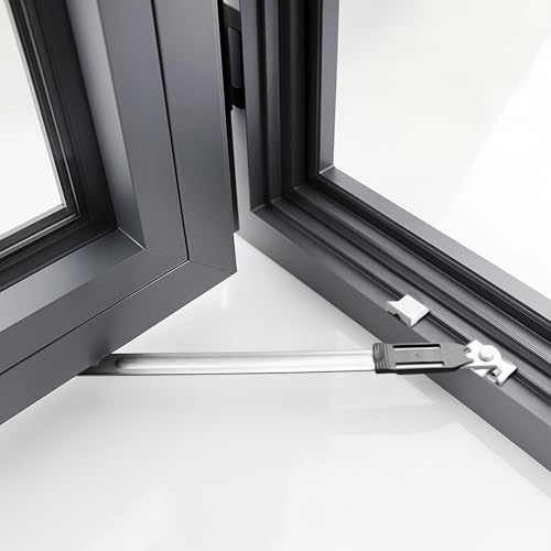 Limiteur de fenêtre battante sans perçage – Butée et bloqueur d'ouverture latérale | Restricteur de vent en acier inoxydable pour fenêtres battantes | Installation facile et réutilisable