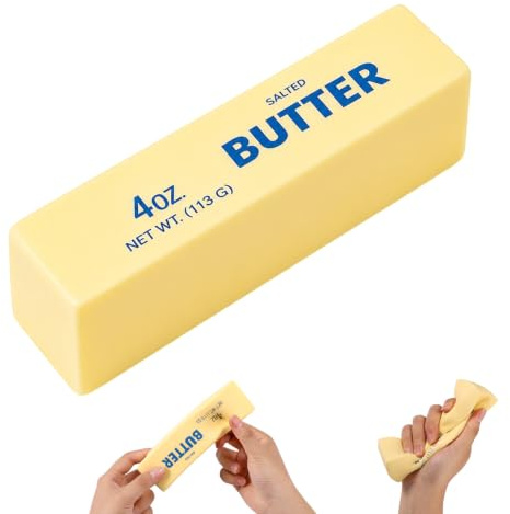 1 pièce Jouet à Presser aux Beurre, Bâtonnet de Beurre Jouet Anti Stress en Matériau PU pour Bureau École Soulagement de Anxiété et Décompression(Jaune Clair)