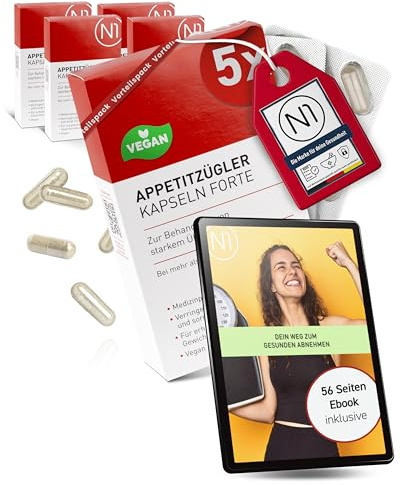 N1 Appetitzügler FORTE 210 Kapseln - Medizinprodukt zum Abnehmen | Appetithemmer bei starkem Übergewicht - unterstützt Diät und gesundes Gewichtsmanagement, für schnelles Abnehmen ohne Rezept
