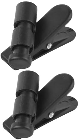 SEWACC Clips para Auriculares y Micrófono para Cable, Unisex, Diseño Compacto, Fijación Antideslizante, Uso en Deporte y Trabajo, Color Negro, Pack de 2 Unidades