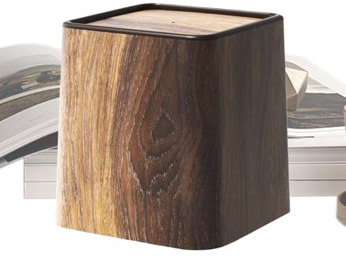 Tewzafiya Cesta de escritorio, cesta de basura de mesa, organizador de accesorios de escritorio vintage para baño, habitación infantil, dormitorio