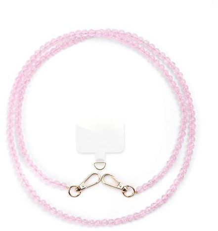 ONEFLOW Perlen Handykette Universal zum Umhängen, Handyband für Hüllen, Glitzer Perlen Kette ohne Handyhülle, Abnehmbar mit Karabiner für alle Smartphones, Chainless Paradise Pearls