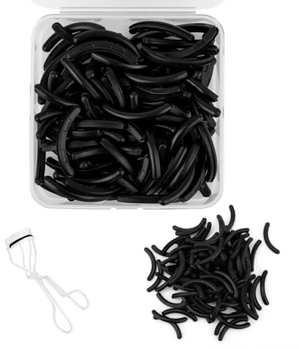 100st Refill Till Ögonfransböjare för Pincett, Gummierade Ersättningsdynor Fransböjare för Förbättrad Böjning och Komfort (Svart)