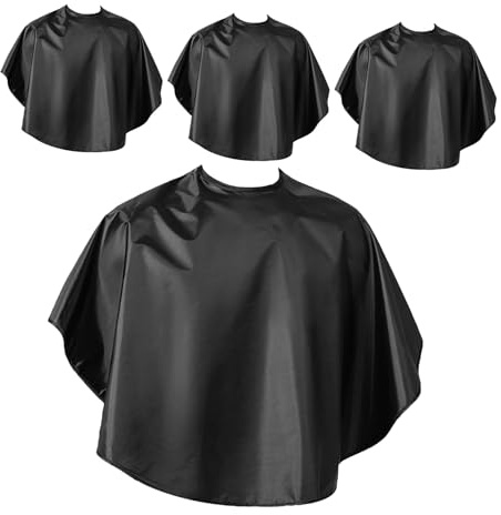 IWOWHERO 4 St Barber Cape i Överdimensionerad Återanvändbar Frisörklädsel för Färgning Bleking Permanent Svart Hårklippningscape för Salong och Unisex Användning
