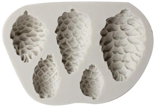 Tannenzapfenform, 5 Fächer, verschiedene Größen und Stile, flexible und antihaftbeschichtete Silikonformen, Mehrzweck-Kiefernform für Desserts, Kuchen, Bastel-Silikonformen