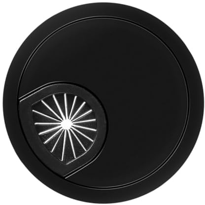 HYTROVE Black Desk Cable Grommet Hole Cover for Office and Home Computer Wire Organizer Zinc Alloy Cord Management Removable Cover for Tidy Workspace