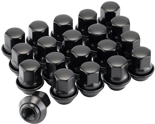 ERMWALR 20 Stück Radmutter M12x1,5,19 mm Sechskant Korrosionsbeständige | Hochfeste Verchromt Radmuttern ,Nicht lockere Anti-Rutsch Robust Und Langlebig für Ford Mondeo Fiesta Focus(Schwarz)