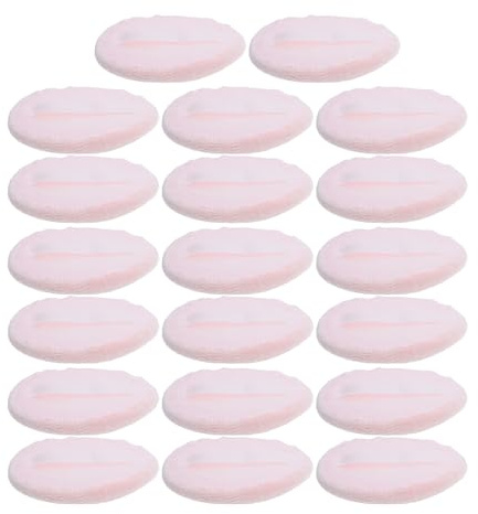 HONITANO 20pièces Houppette Ronde Velours pour Application de Poudre Fixatrice de Maquillage Douce et Portable Compatible avec Poudres Volatiles et Compactes