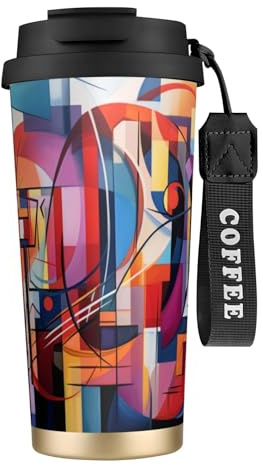 Unique Customized Coffee Mug - Insulated Stainless Steel Tumbler for Travel, Home & Office - 17 oz Cool color picture Black