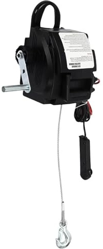 Paranco Elettrico da Puleggia Verricello elettrico 12 V - Motore con forza di trazione da 300 W e 6000 libbre, ingranaggi in acciaio per auto, rimorchio, barca, yacht
